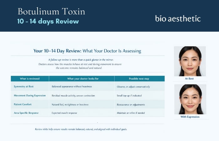 what happens day 1 to 14 after botox botulinum toxin