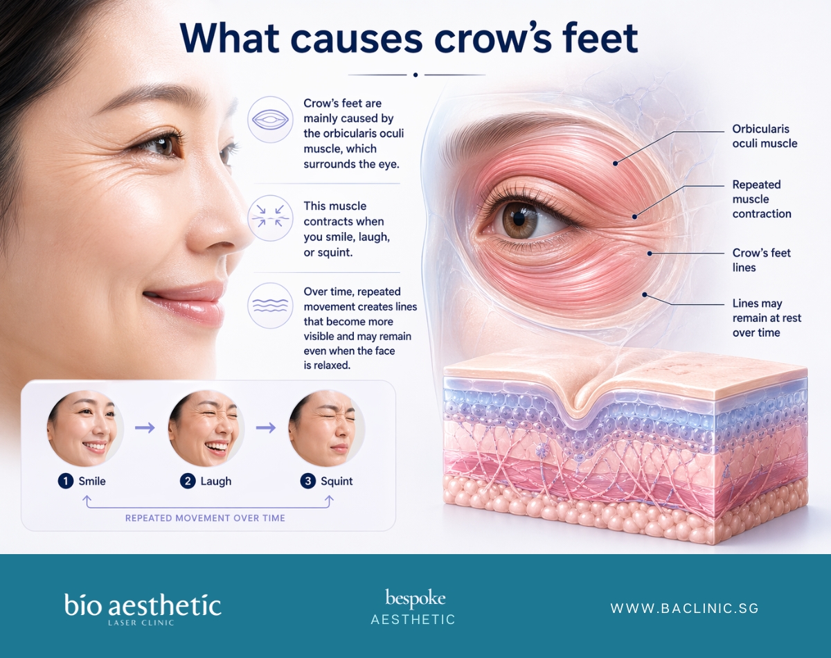 What causes crow's feet?